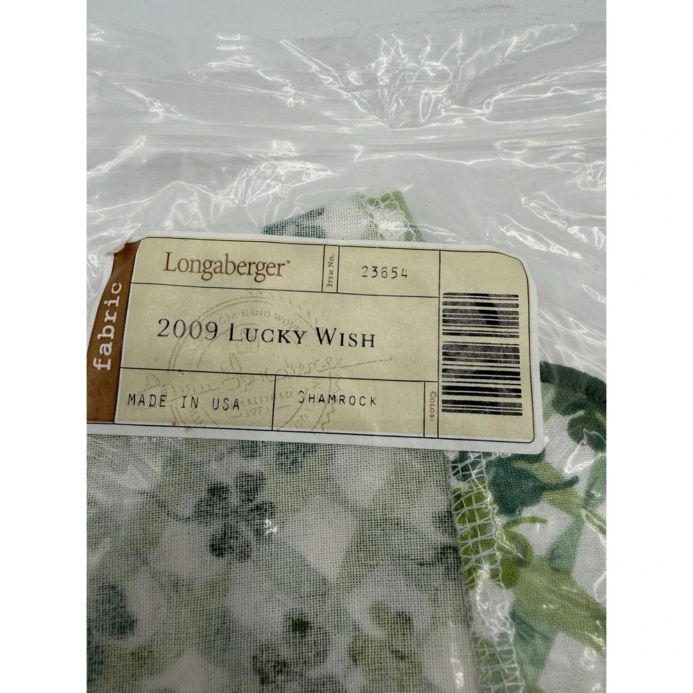 🍀🧺 Longaberger 2009 Lucky Wish Basket Liner ONLY‎ – Shamrock – NIP✨